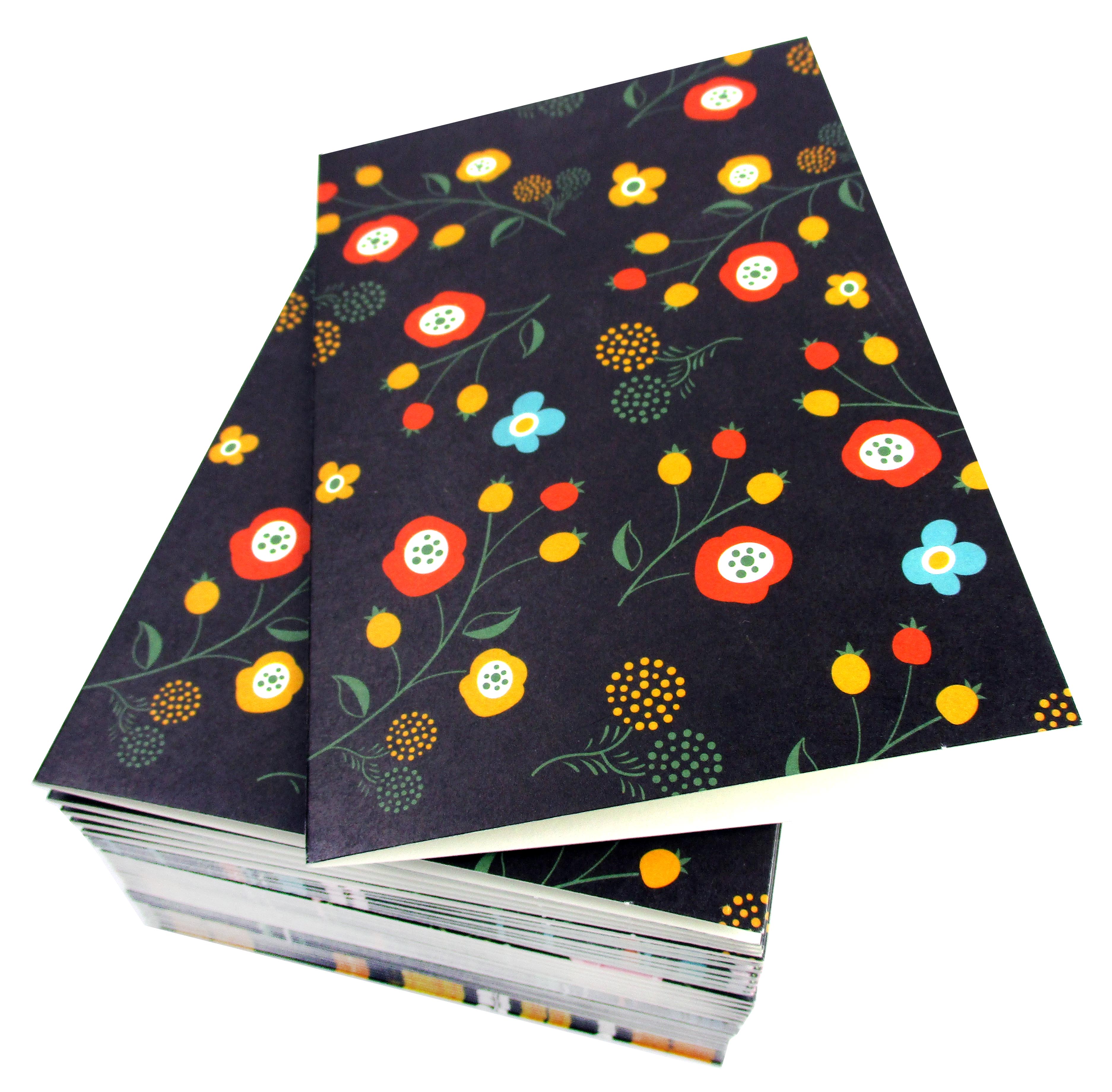 Black Floral - 36 Pack Assorted Greeting Cards For All Occasions - 6 Design