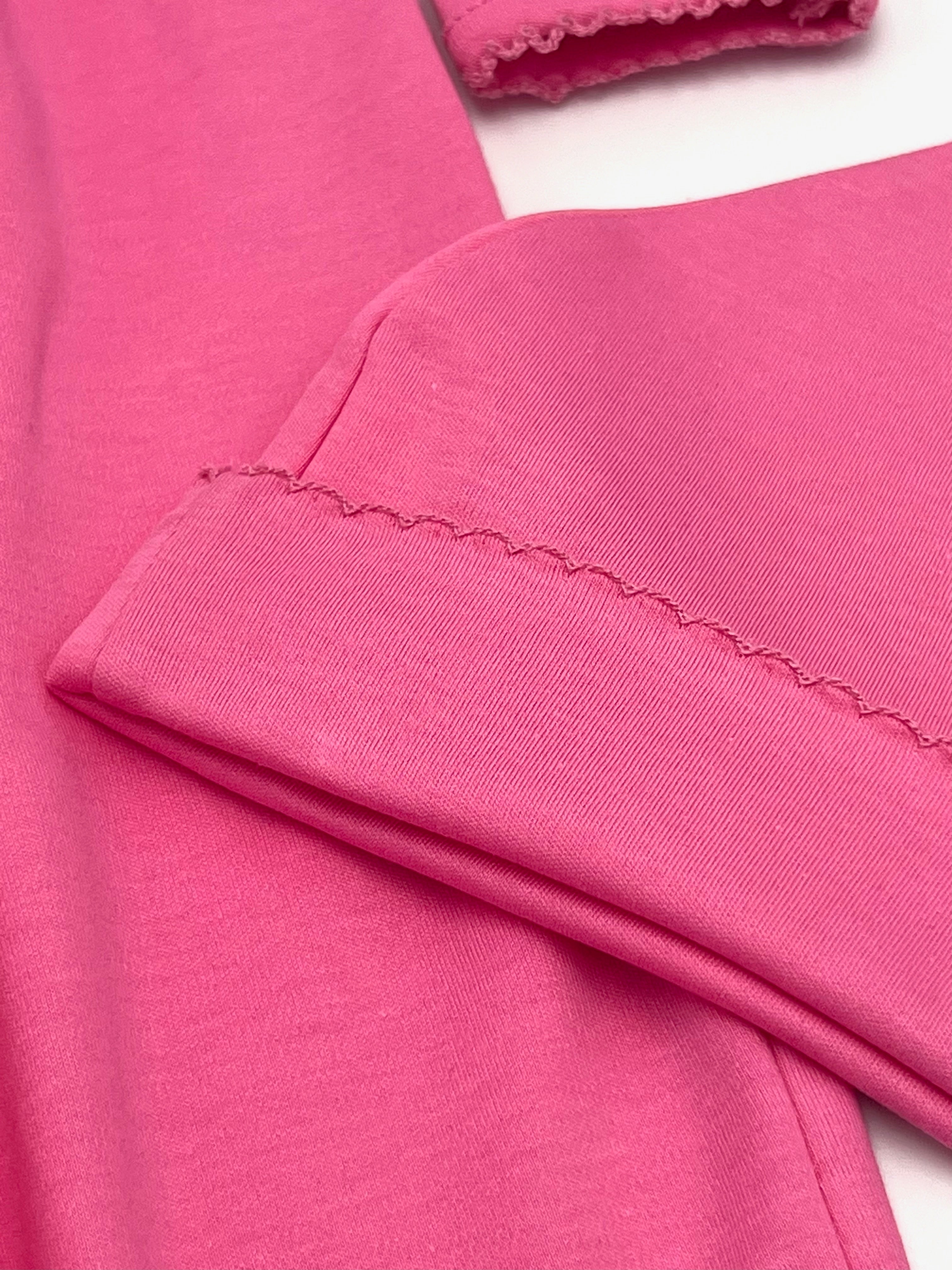 100% Pima Cotton Newborn Pleated Gown & Hat Set: Hot Pink (0-6 Months)