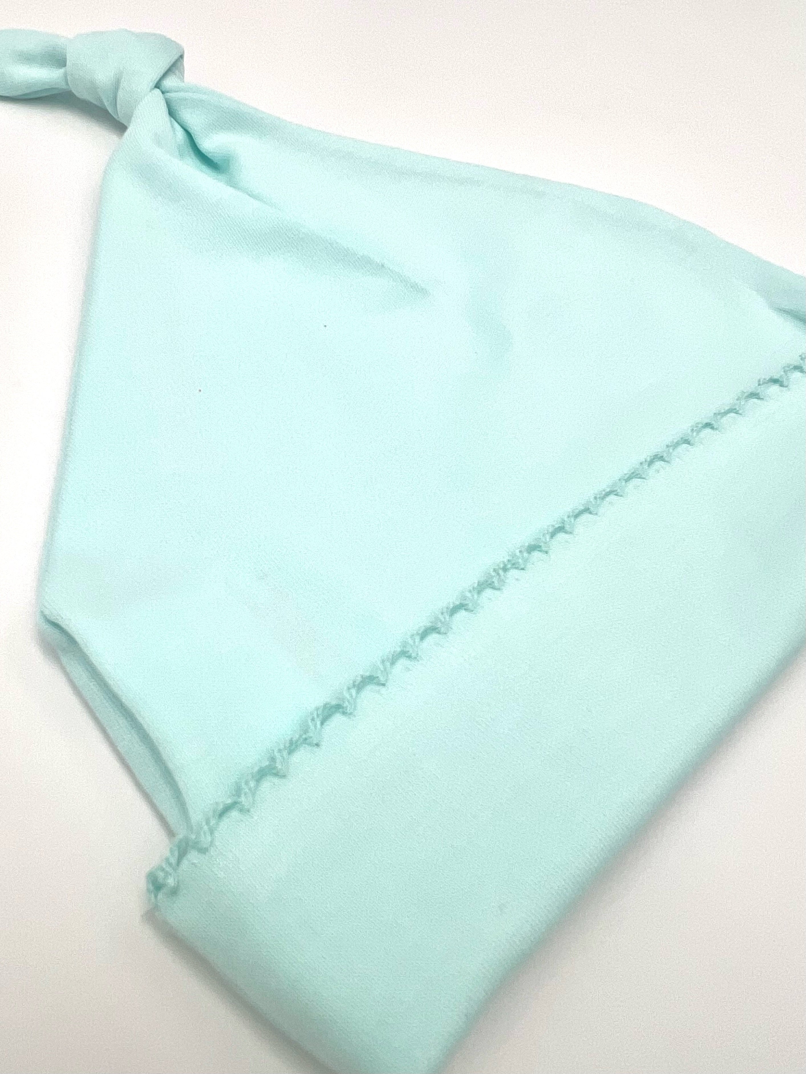 100% Pima Cotton Newborn Pleated Gown & Hat Set: Aqua (0-6 Months)