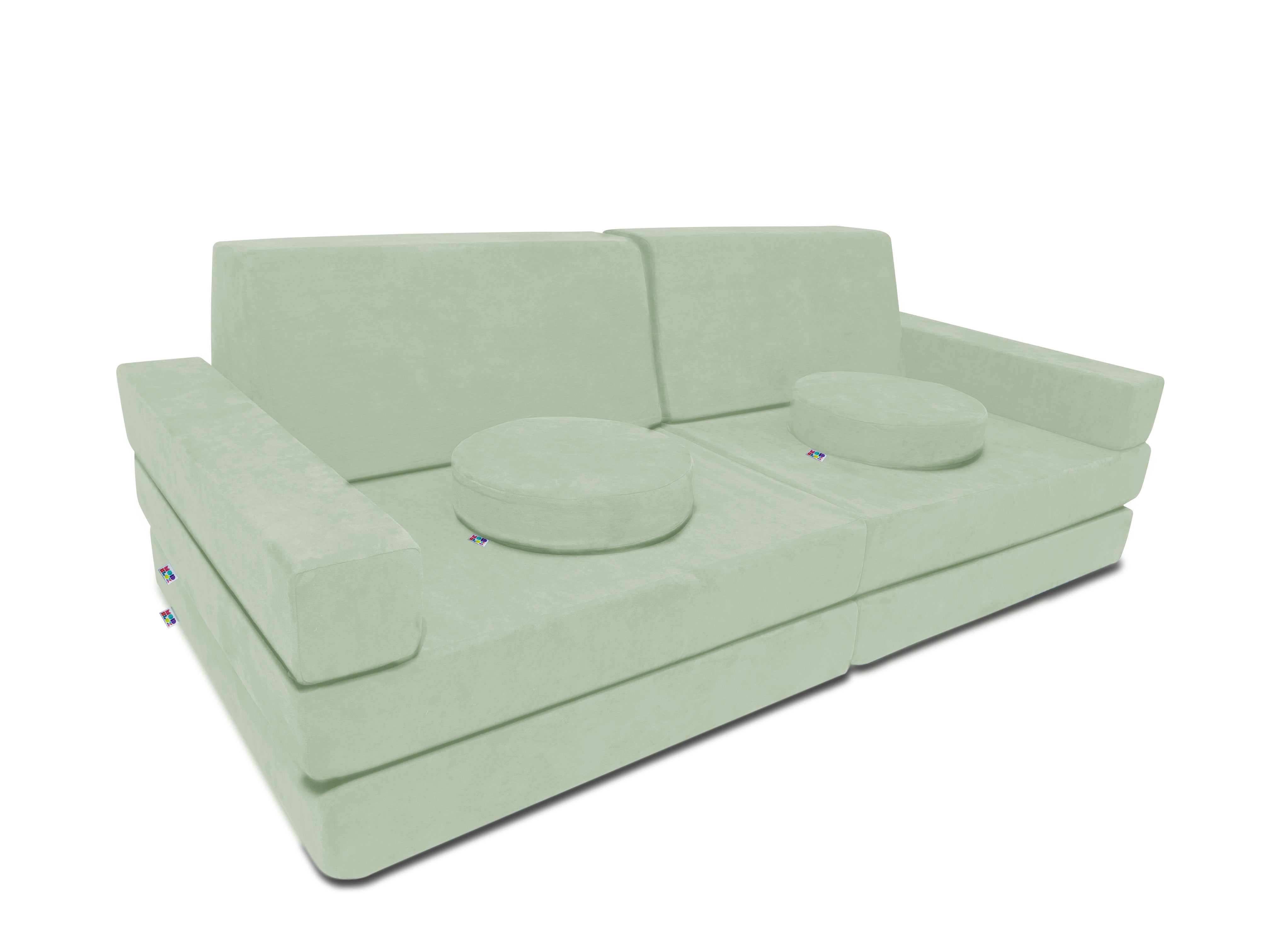 10 Piece Large Soft Furniture Playset Modular Microsuede Foam Play Couch For Creative Kids