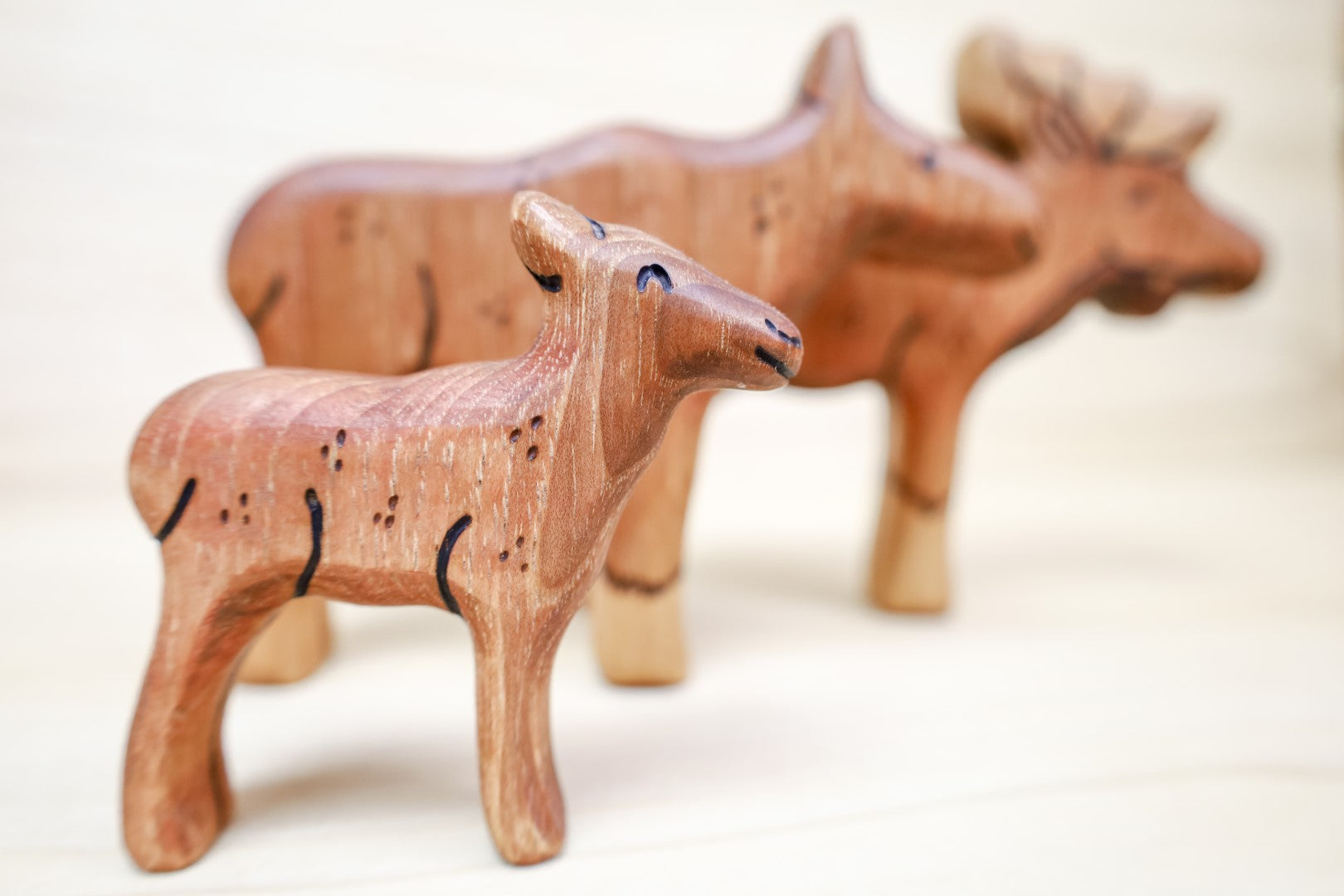 Wooden Moose Family- Daddy, Mama, Or Baby Moose