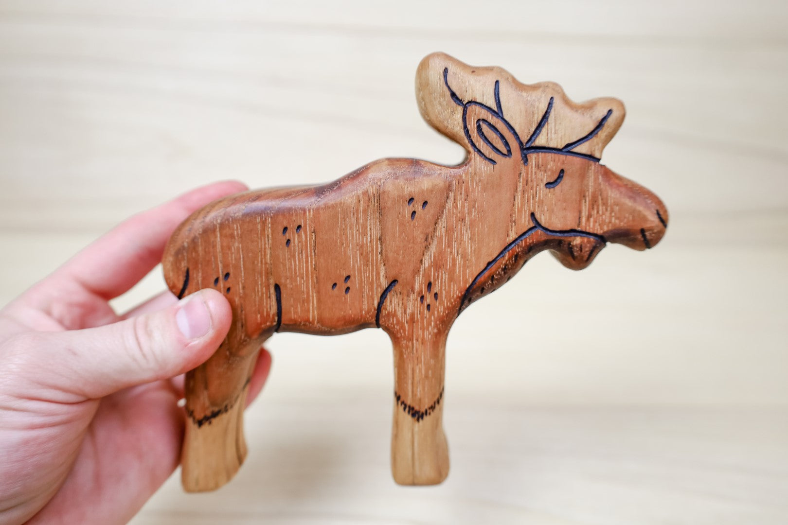 Wooden Moose Family- Daddy, Mama, Or Baby Moose
