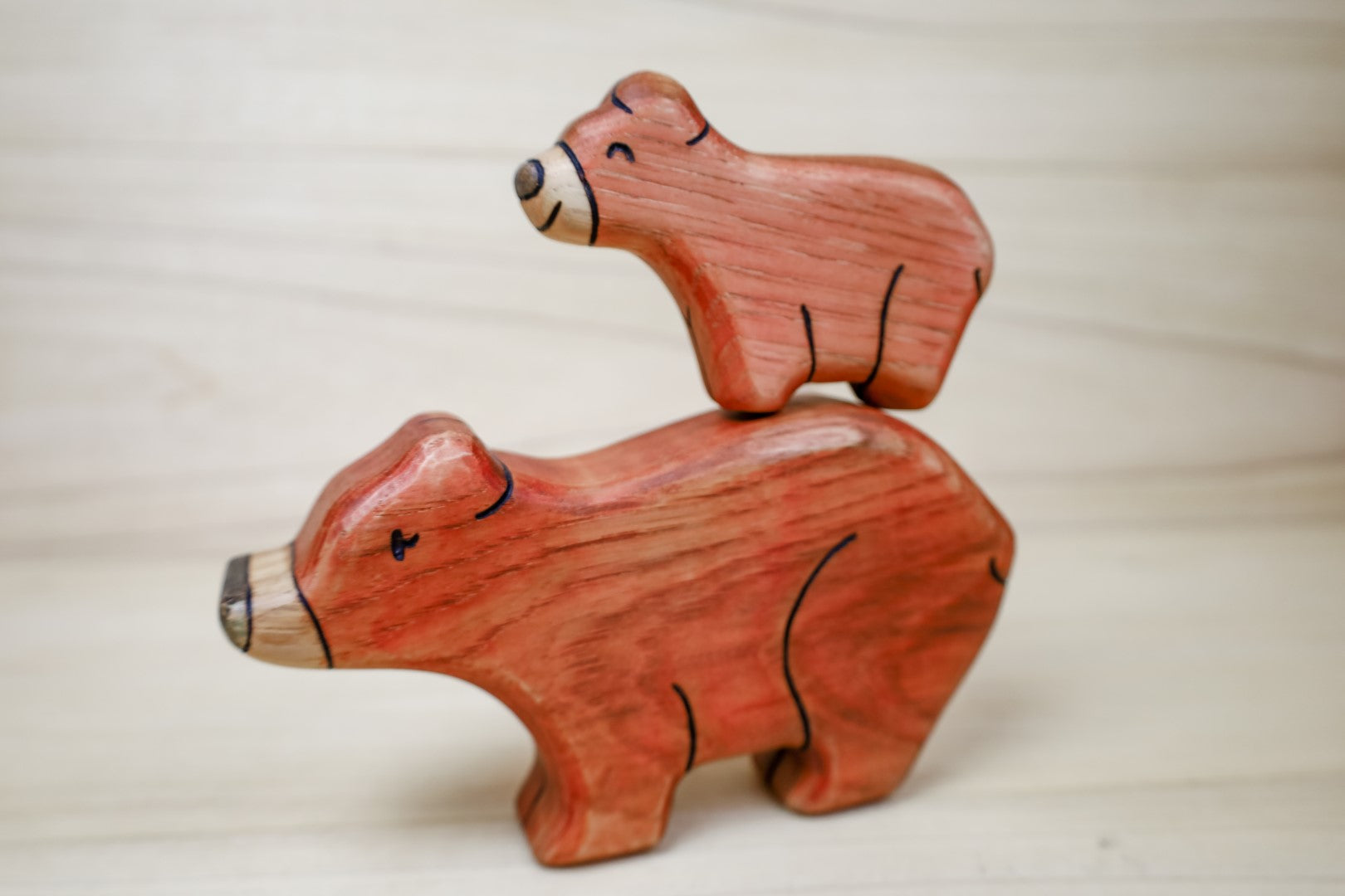 Preorder - Wooden Brown Bears - Mama Or Baby