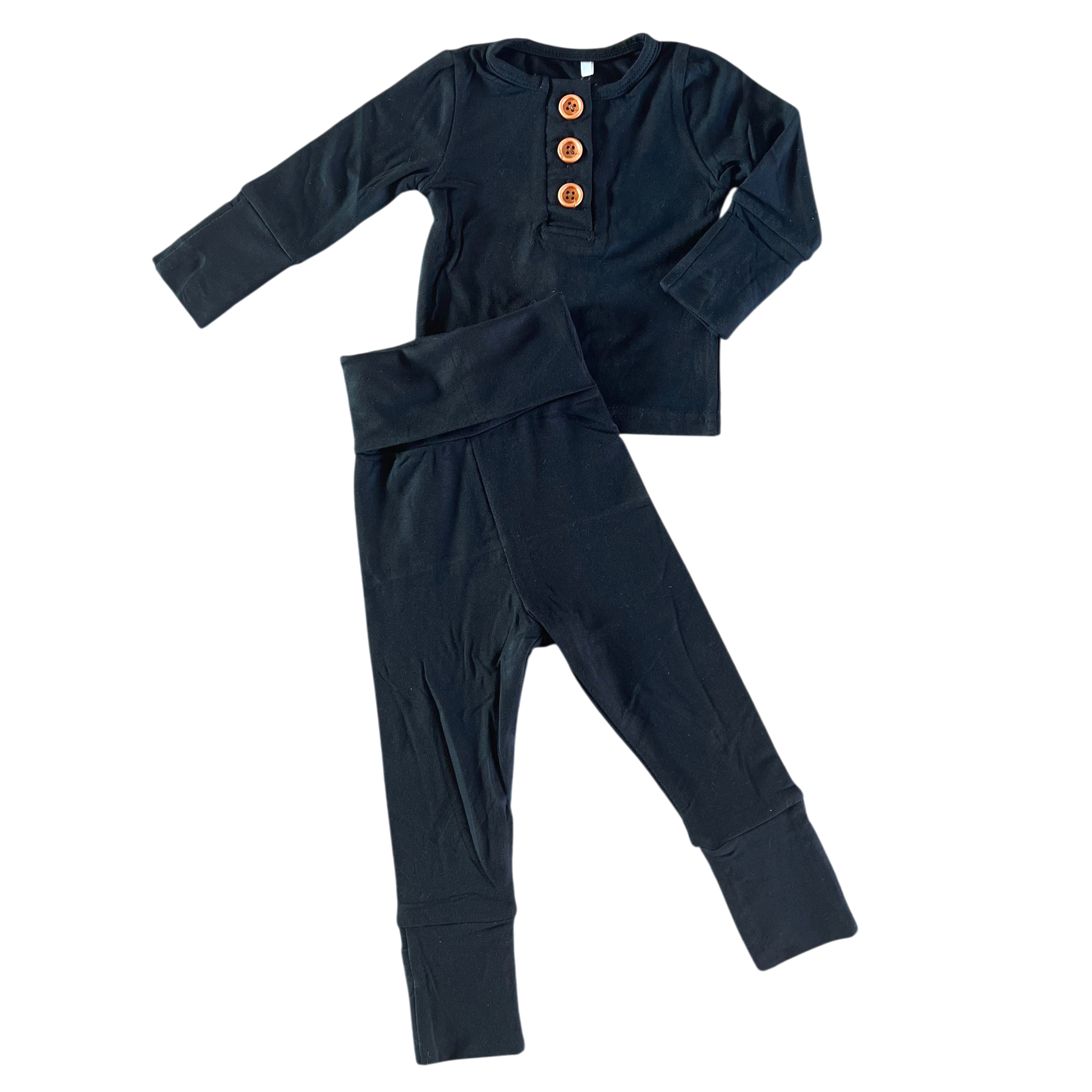 Black Infant 2-piece Bamboo Set