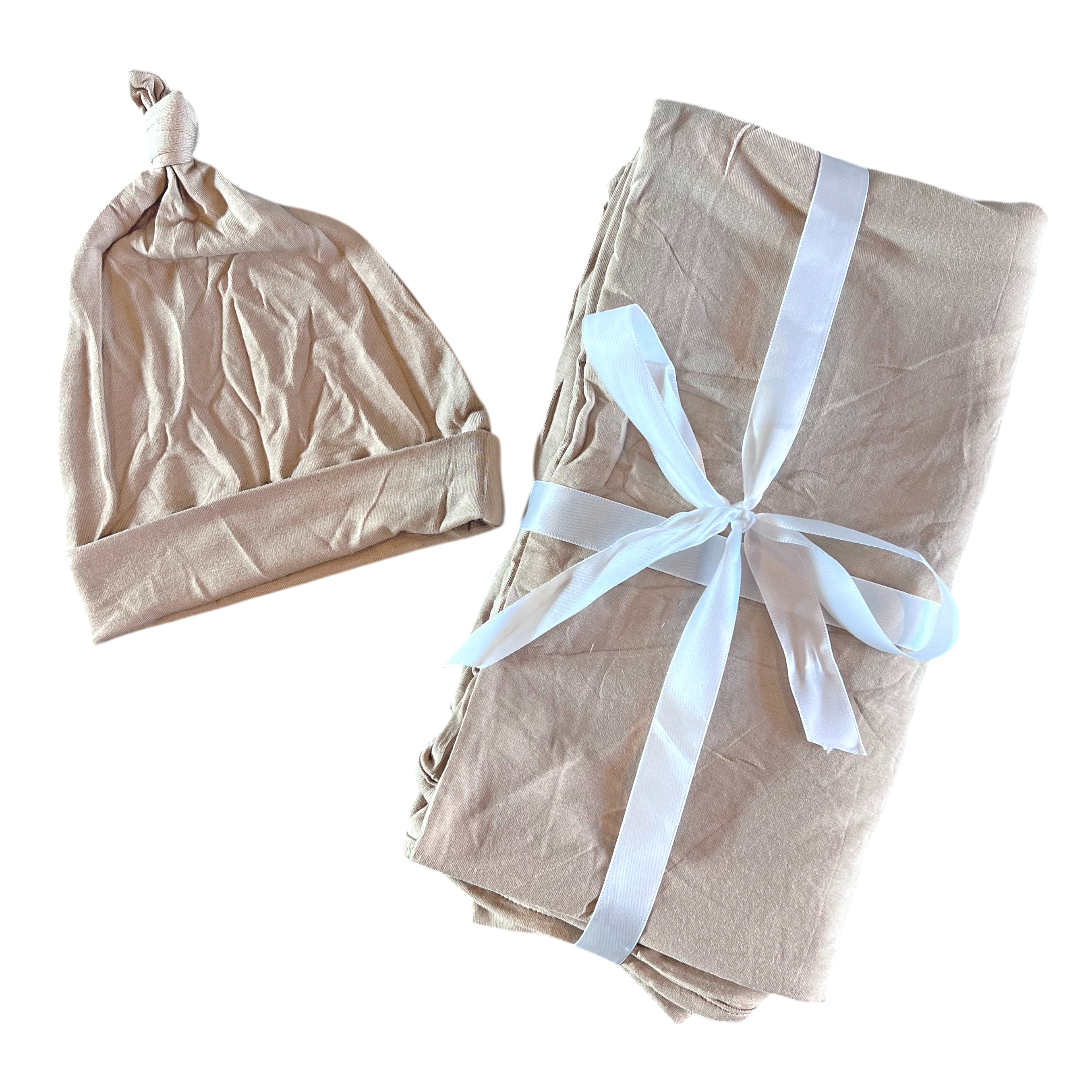Tan Swaddle + Hat Set