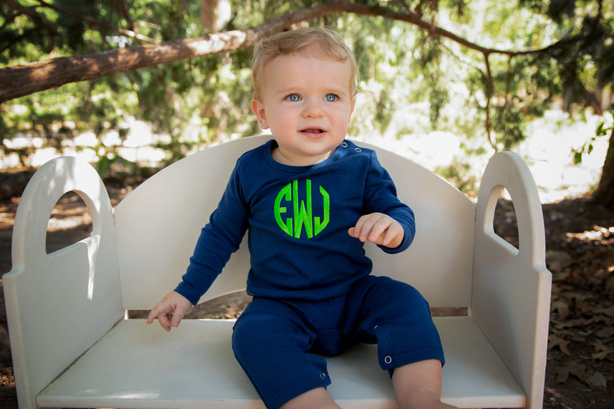 Boys Long Romper (solids&microstripe)