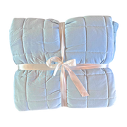 Light Blue Quilted Bamboo Blanket