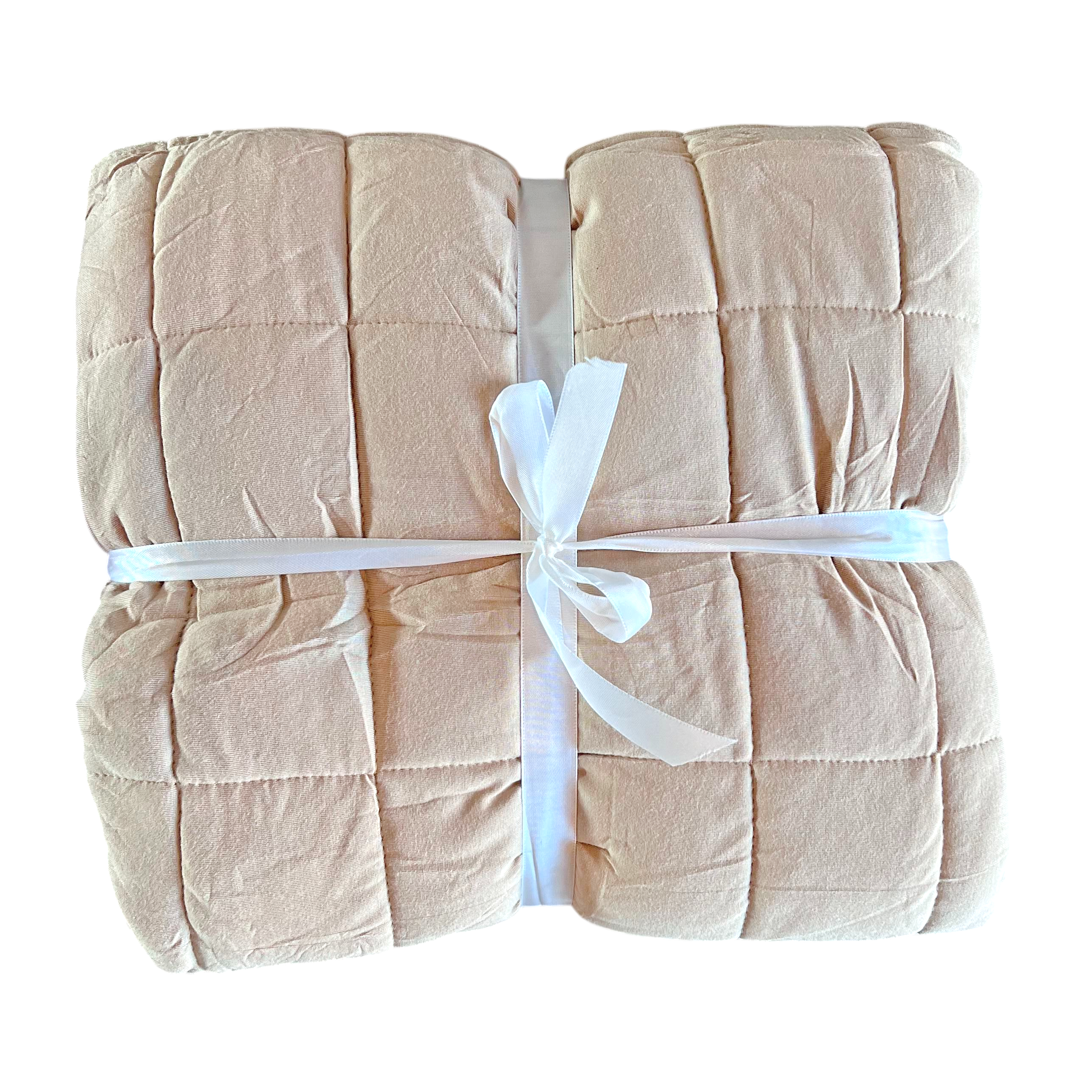 Tan Quilted Bamboo Blanket