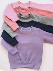 Minimal Embroidered Sibling Crewneck
