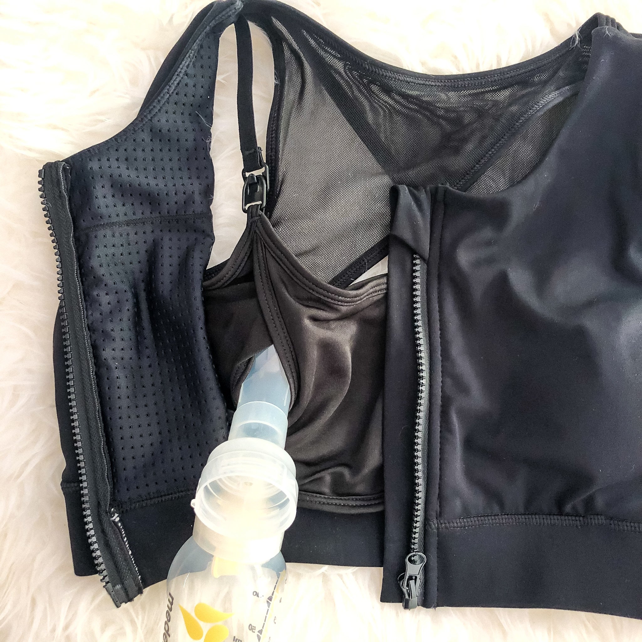 Capucine 2 - High Neck High Support Nursing & Hands Free Pumping Sports Bra (noir)