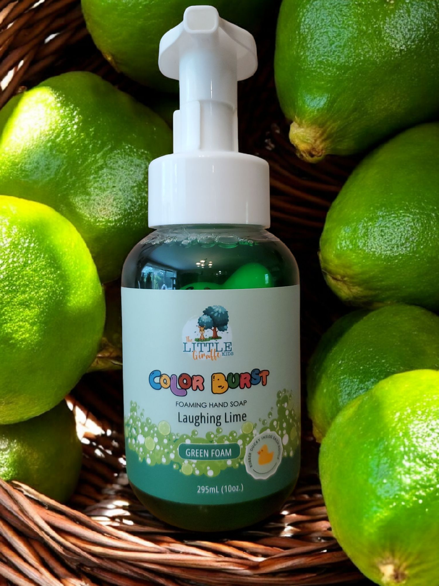 Non-toxic Colorful Foaming Hand Soap For Kids. Green Foam. Lime Scented