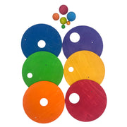 6-piece Rolling Discs Set For Stepping Stones – Includes 6 Wooden Balls In Varying Sizes