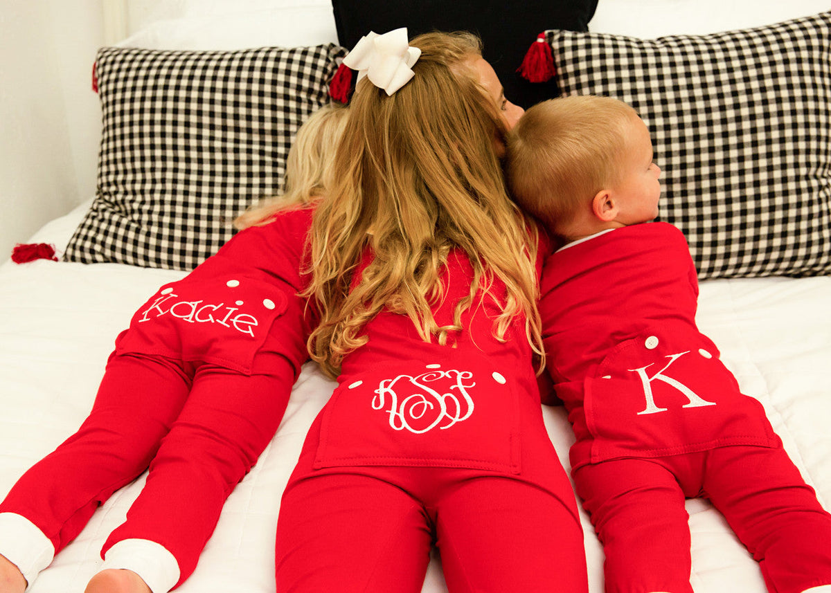 Unisex Faux Butt Flap Christmas Jammies-basics (miller Collection)