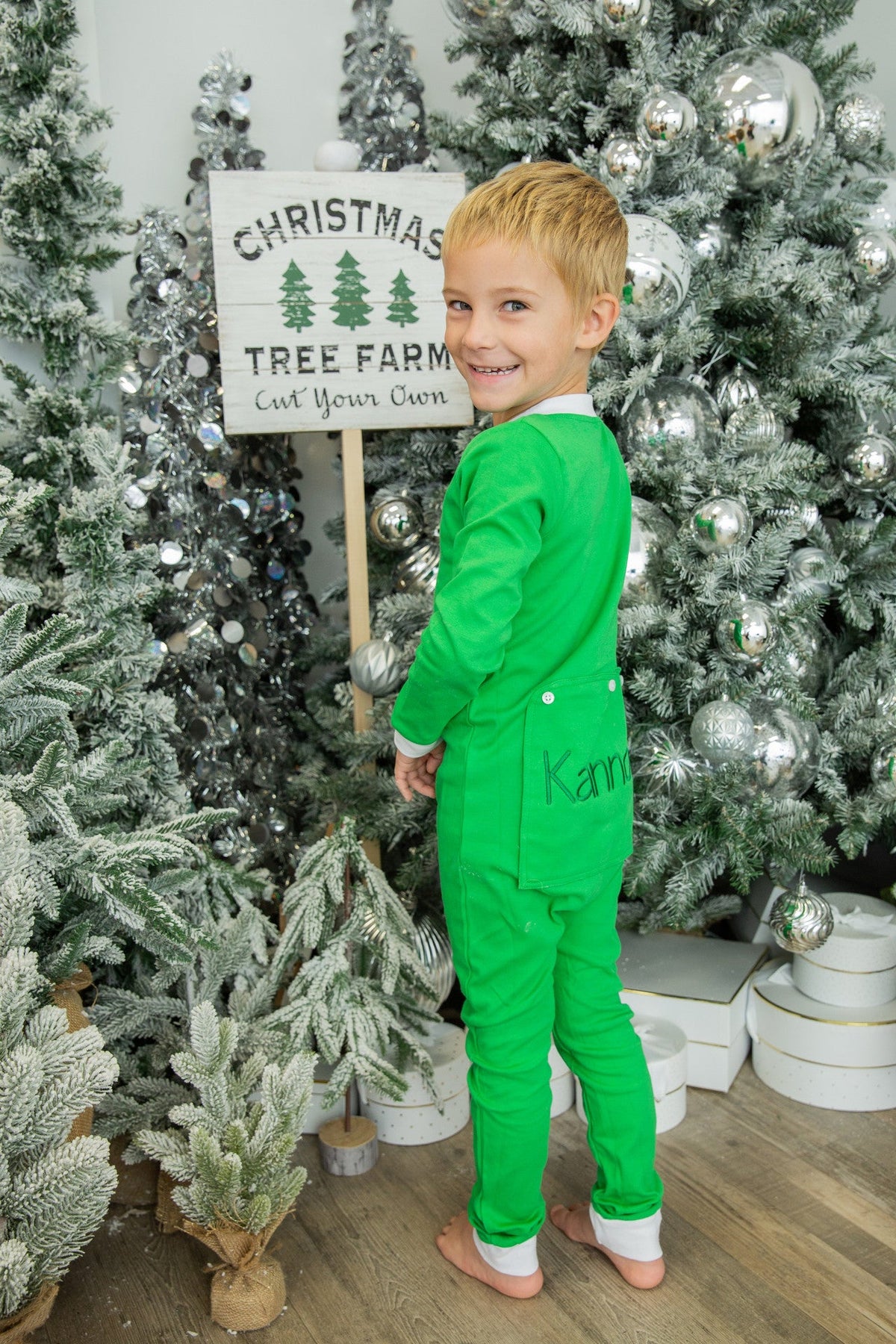 Unisex Faux Butt Flap Christmas Jammies-basics (miller Collection)