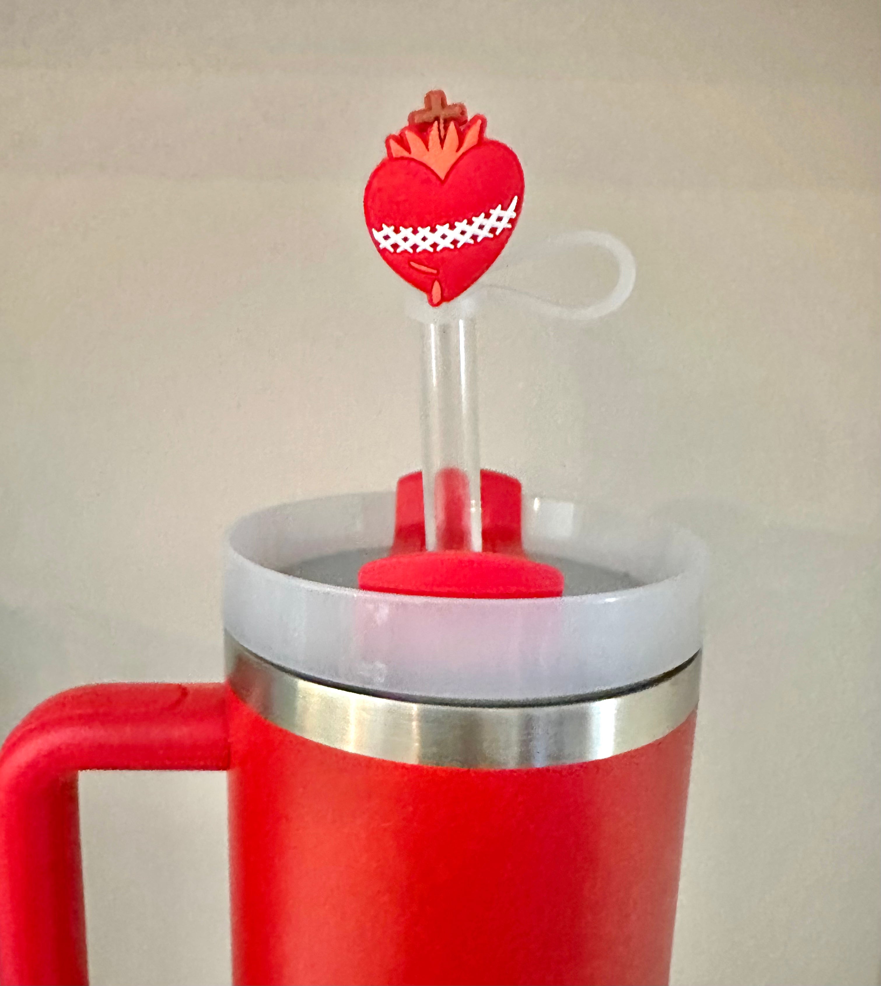 Catholic Straw Toppers: Holy Hearts (a 2 Pack!)