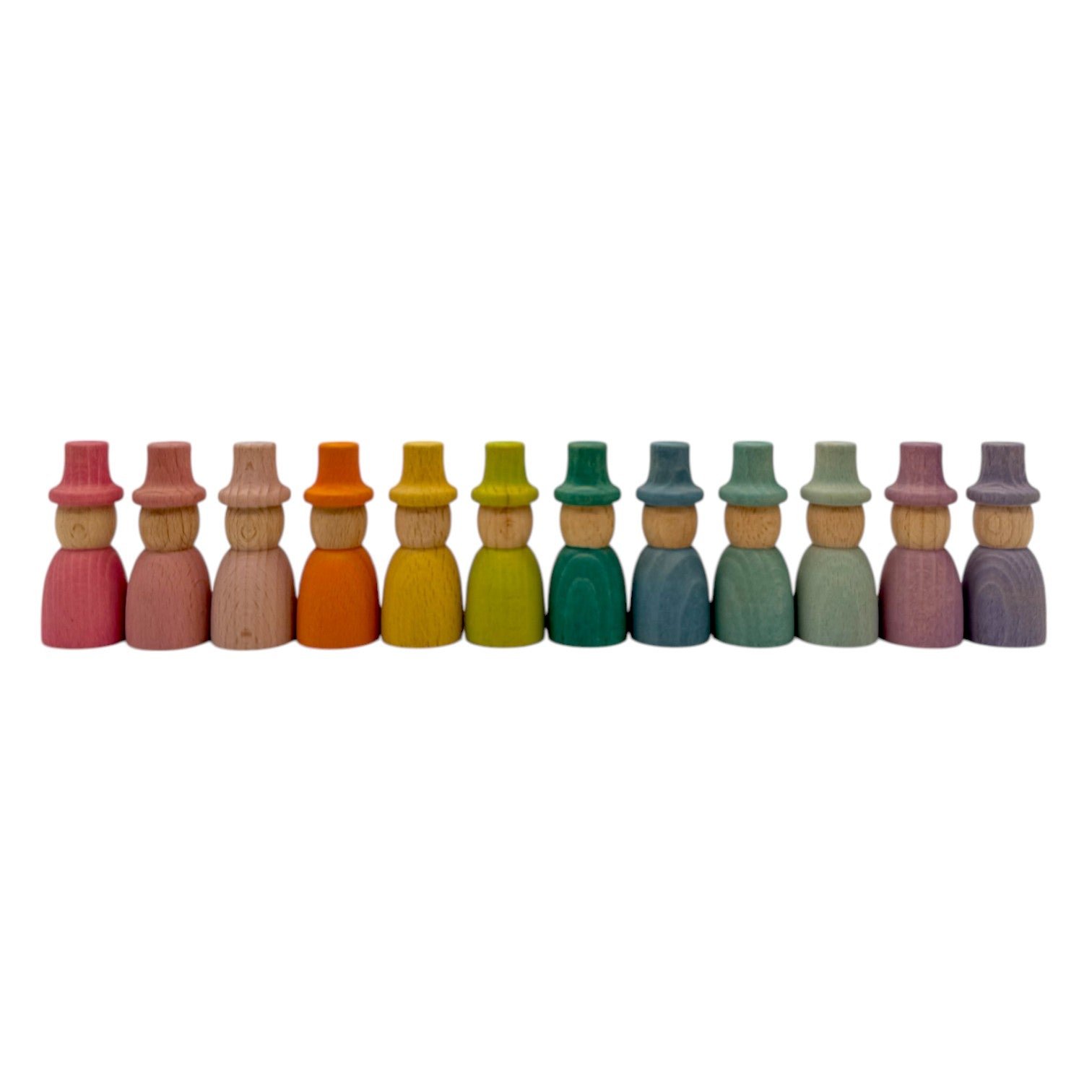 Rainbow & Pastel Wooden Peg Dolls Collection – 5 Styles