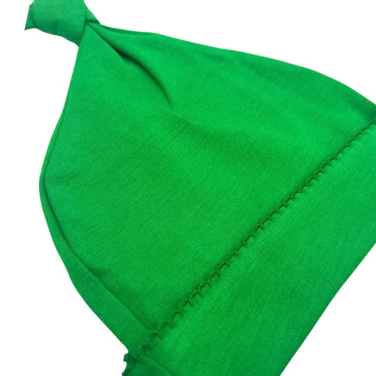 100% Pima Cotton Newborn Pleated Gown & Hat Set: Green (0-6 Months)