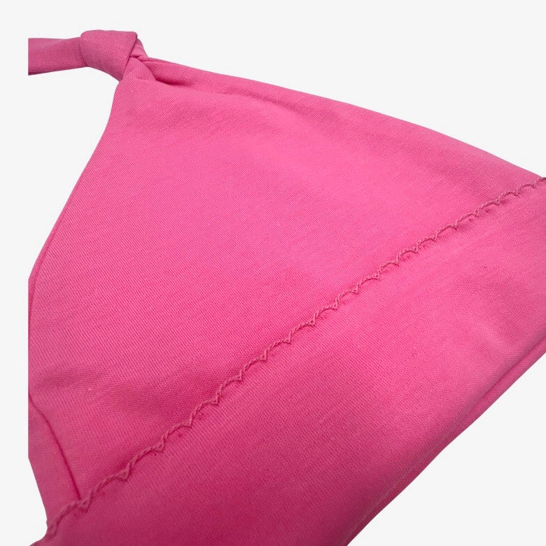 100% Pima Cotton Newborn Pleated Gown & Hat Set: Hot Pink (0-6 Months)