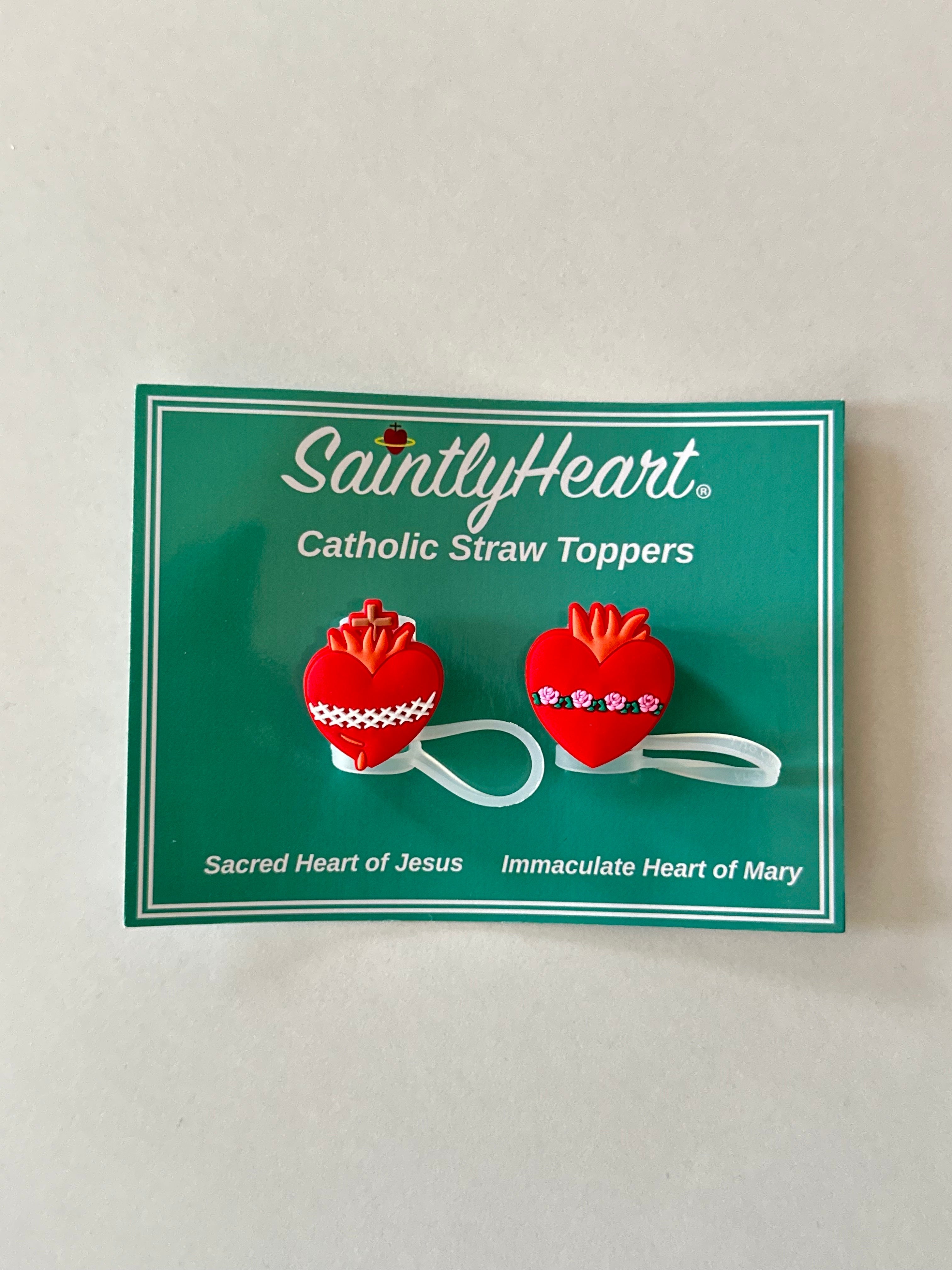 Catholic Straw Toppers: Holy Hearts (a 2 Pack!)