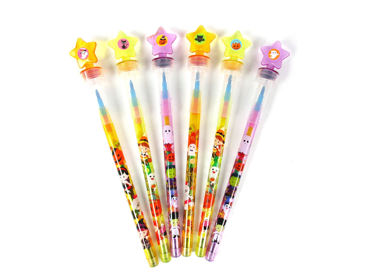 Halloween Stackable Crayon With Stamper Topper