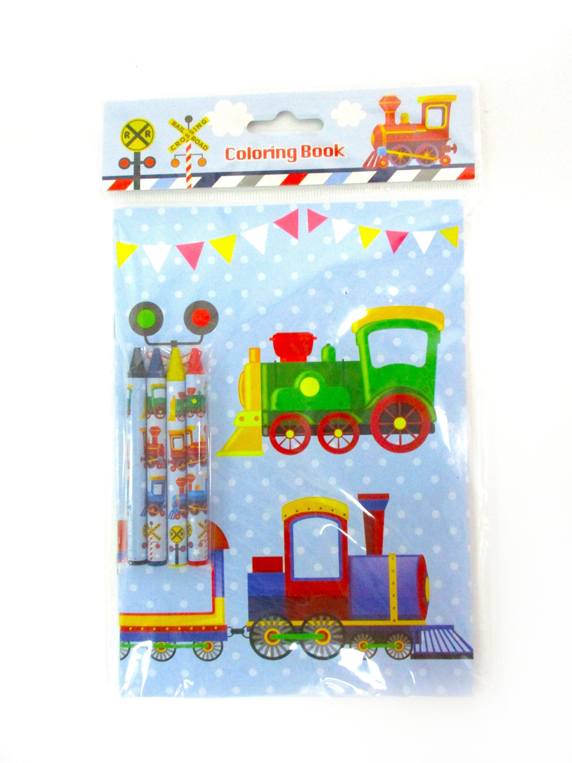 Train Coloring Books With Crayons Party Favors - Set Of 6 Or 12