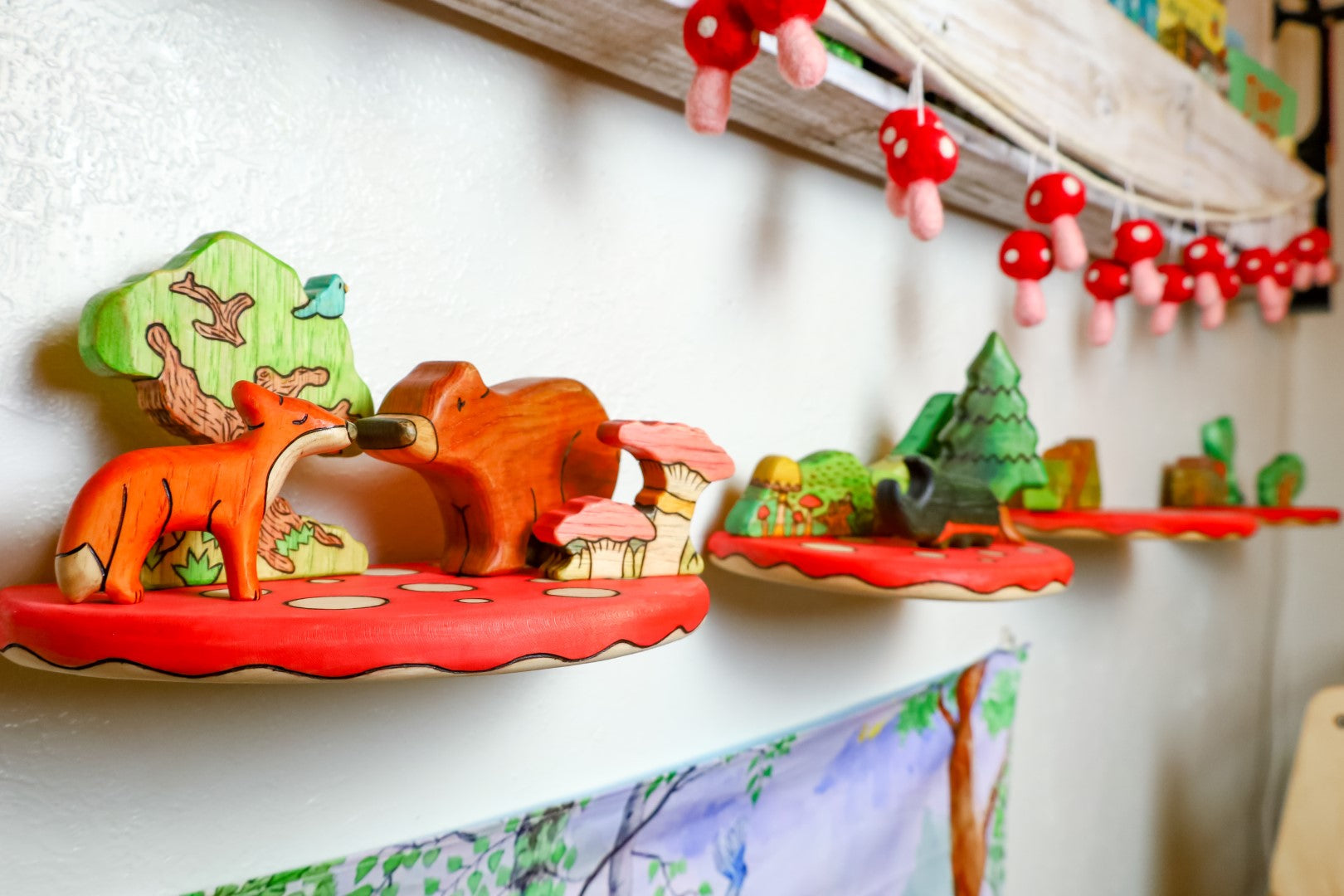 Preorder - Mushroom Top Floating Wall Shelf