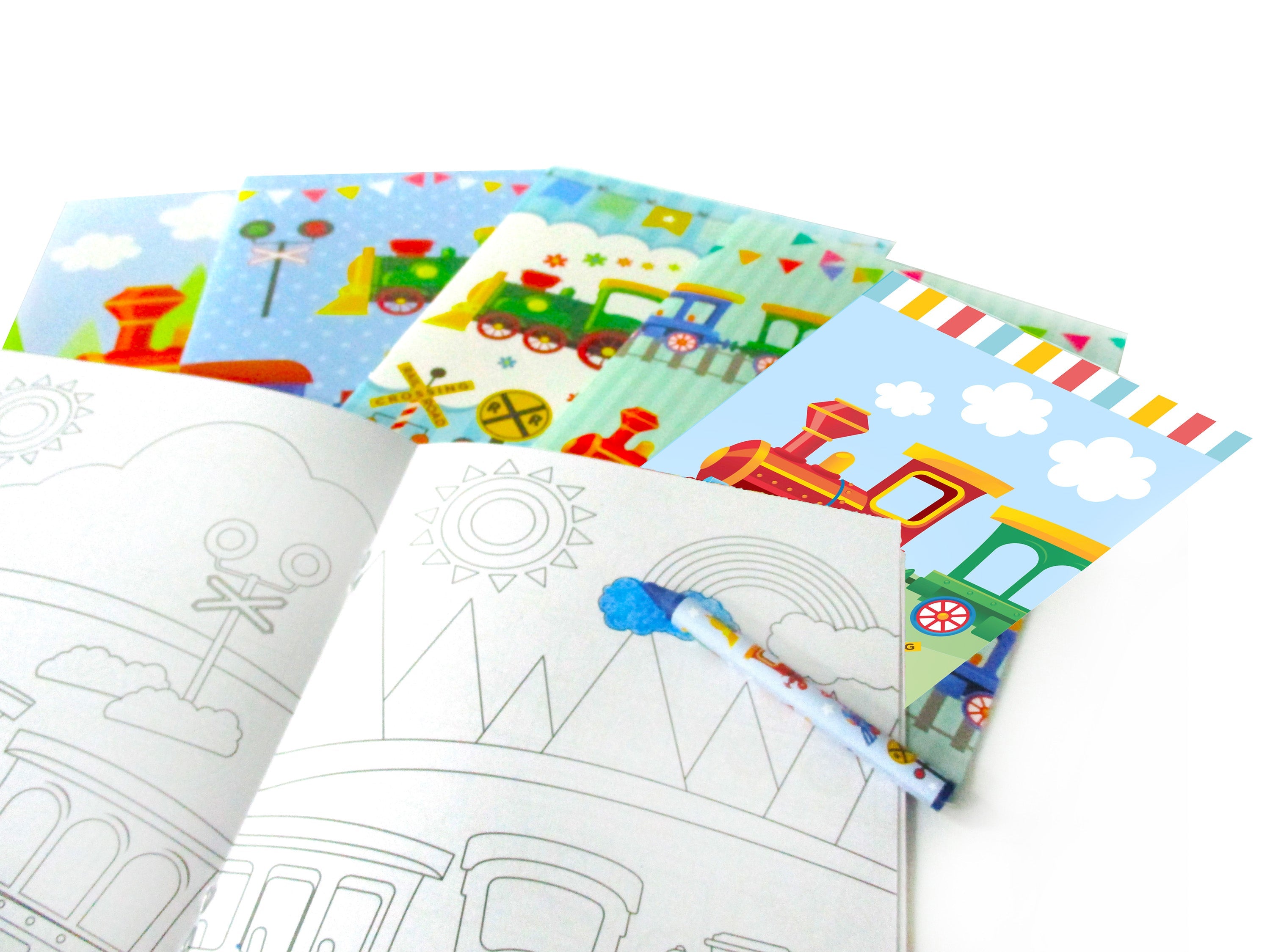 Train Coloring Books With Crayons Party Favors - Set Of 6 Or 12