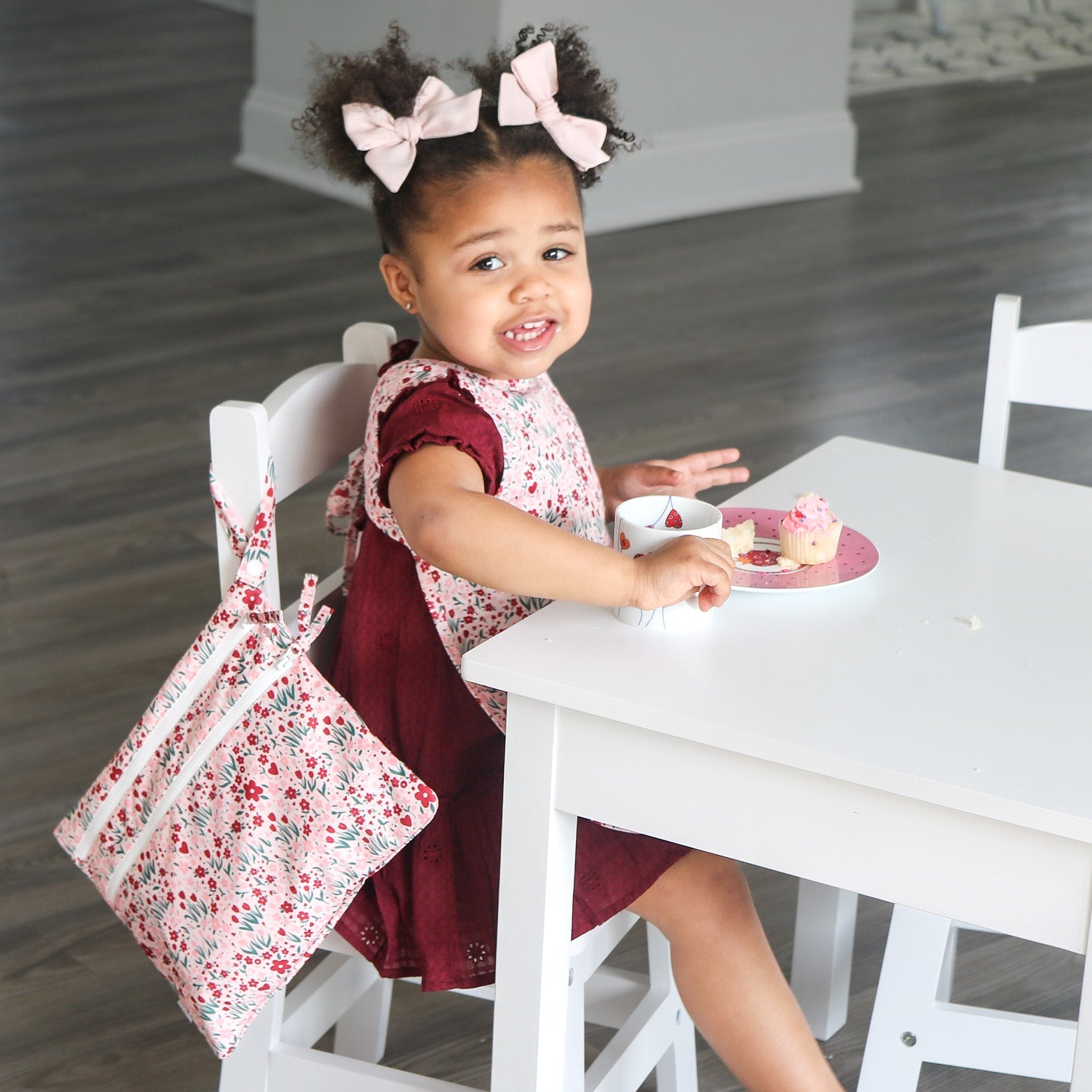 Blushing Blooms - Waterproof Wet Bag (for Mealtime, On-the-go, And More!)