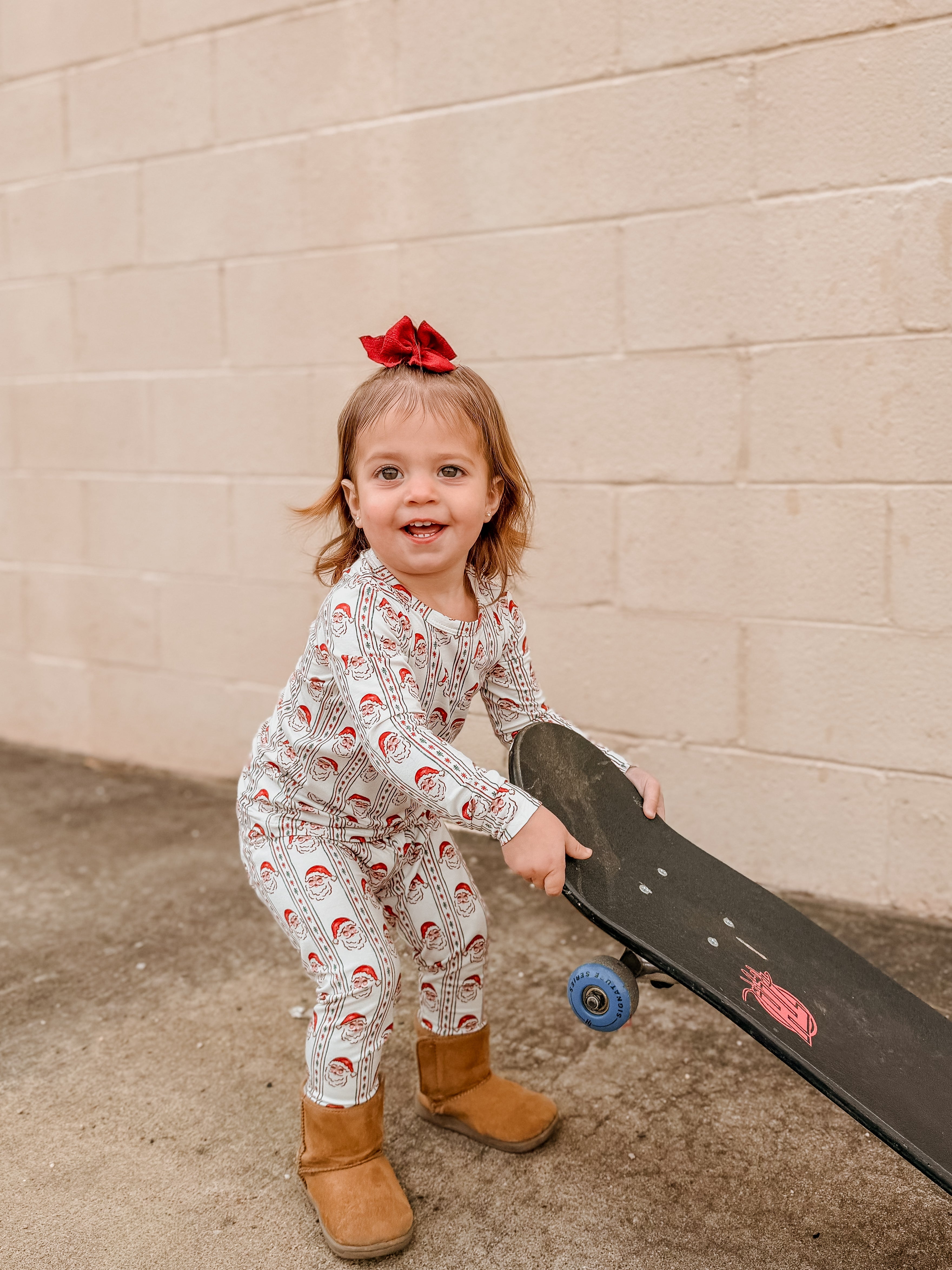 Vintage Santa Bamboo Christmas Pajamas - 2pc Set