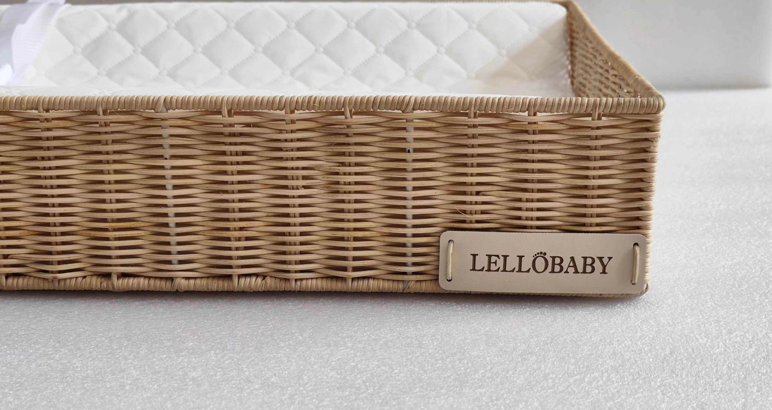 Lellobaby™ X Hampton Baby-  Rattan Wicker Changing Tray Premier