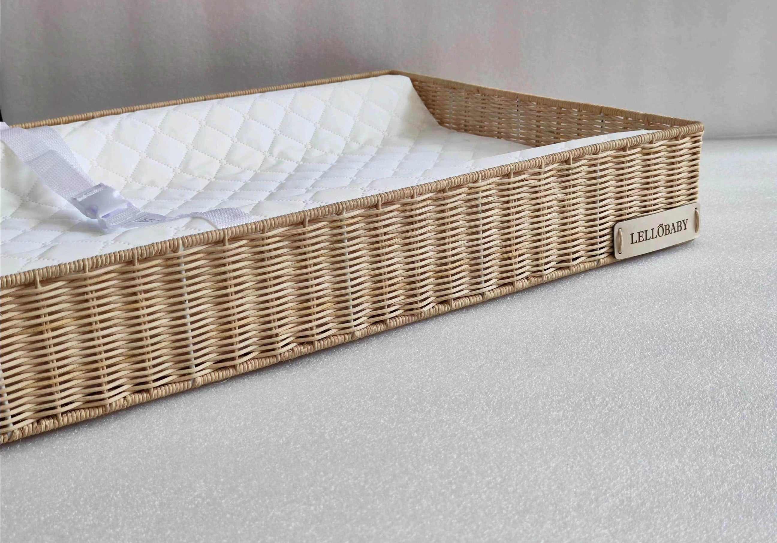 Lellobaby™ X Hampton Baby-  Rattan Wicker Changing Tray Premier