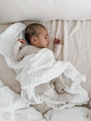 Luna + Luca Cotton Gauze Baby Blanket - White