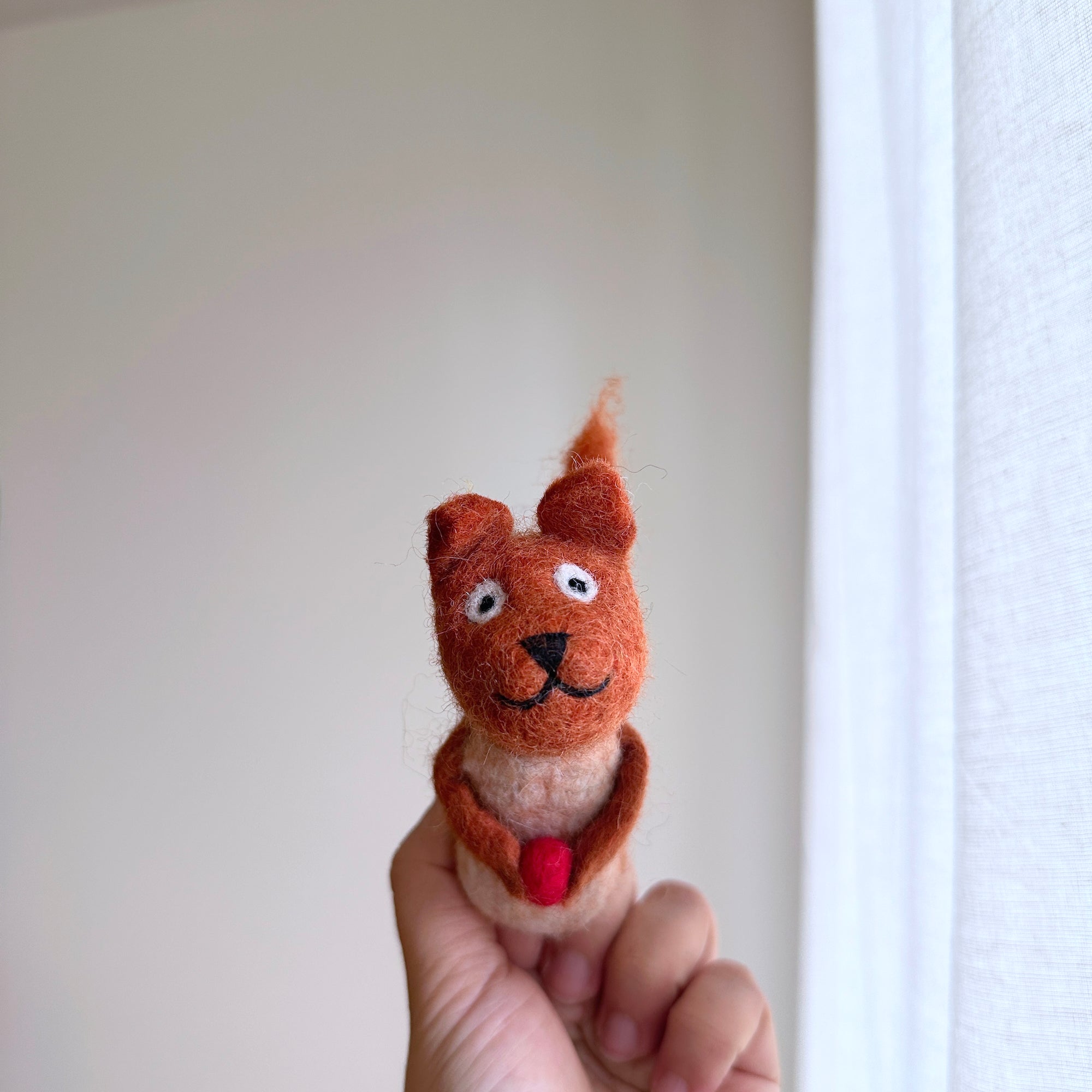 Squirrel With Acorn Finger Puppet