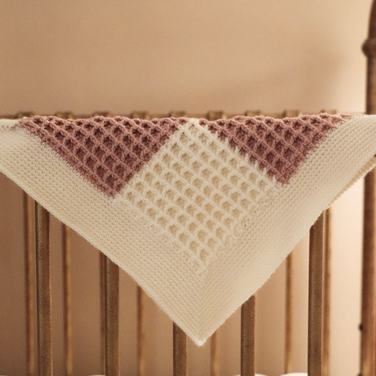 Heirloom Waffle Baby Lovey - Dusty Rose