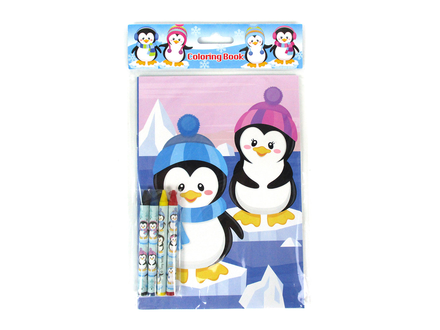 Penguin Coloring Books With Crayons Party Favors - Set Of 6 Or 12