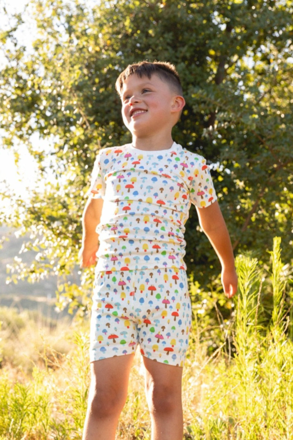 Magic Mushroom Organic Pima Cotton Shorts Pajama Set