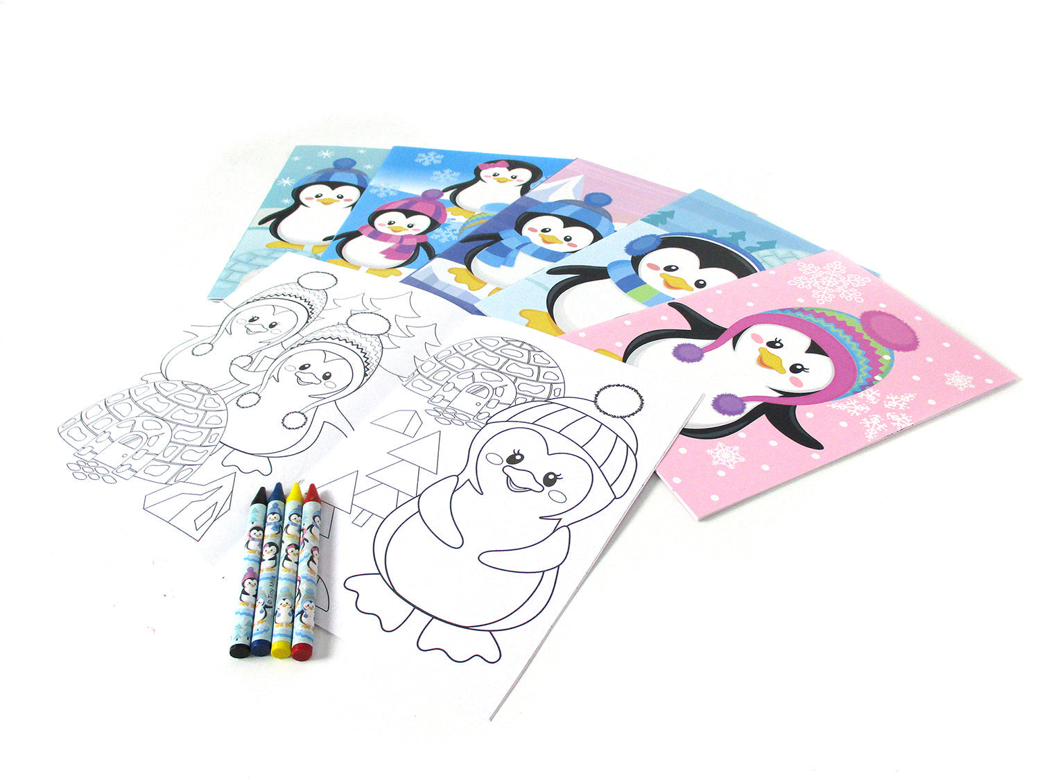 Penguin Coloring Books With Crayons Party Favors - Set Of 6 Or 12