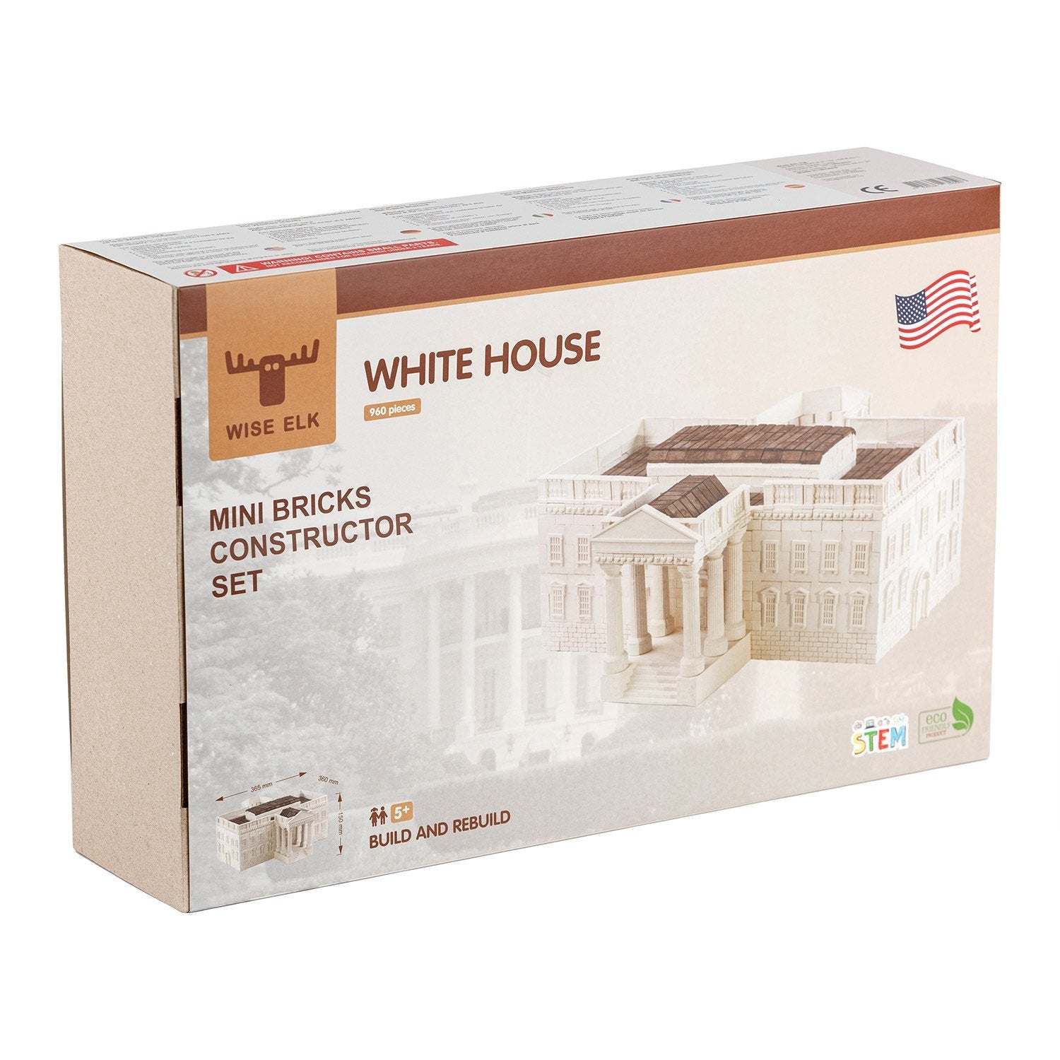 Wise Elk Stem World Architecture Kit – White House | 1900 Pcs