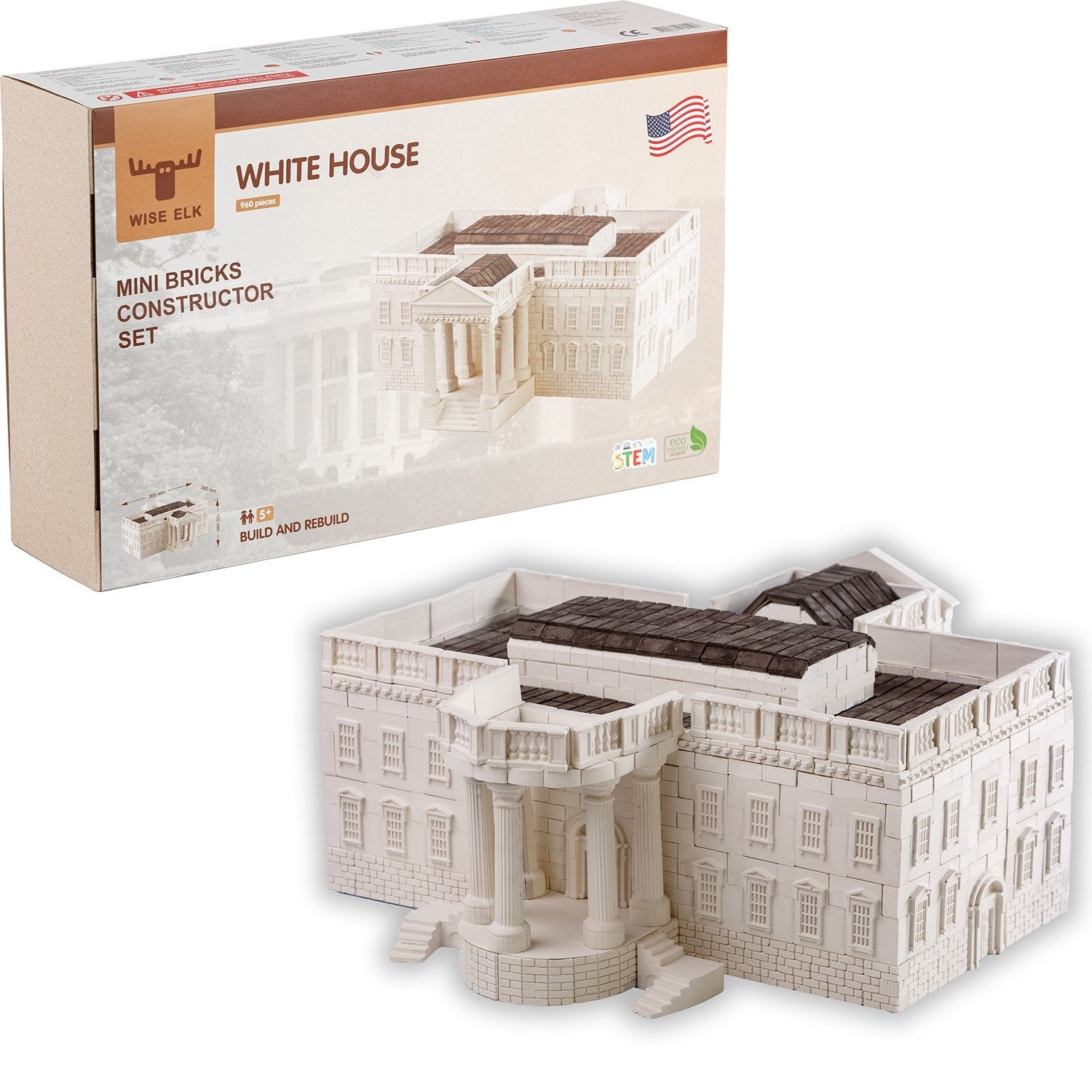 Wise Elk Stem World Architecture Kit – White House | 1900 Pcs