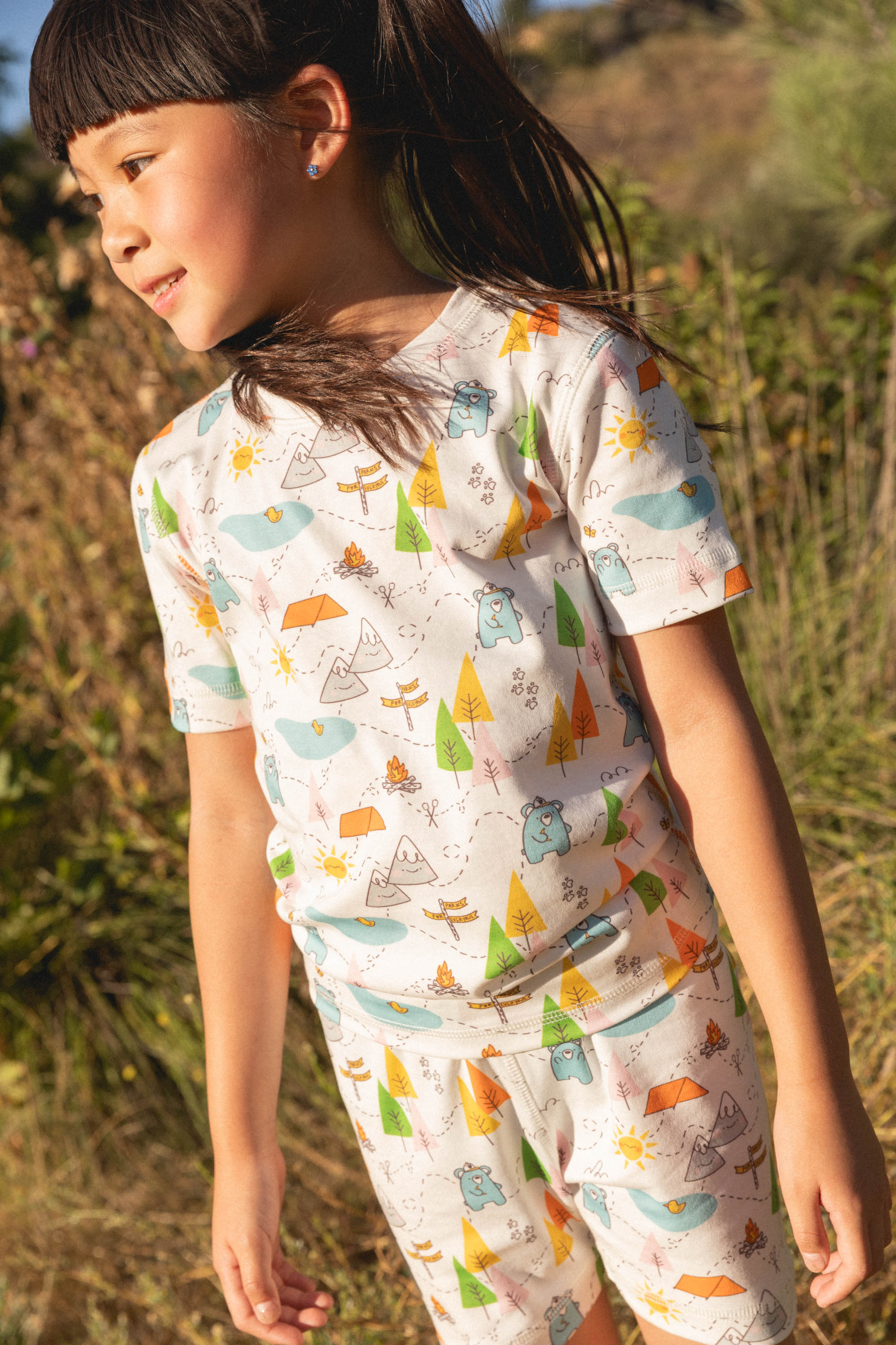 Adventure Awaits! Organic Pima Cotton Shorts Pajama Set In Support Of Parks California