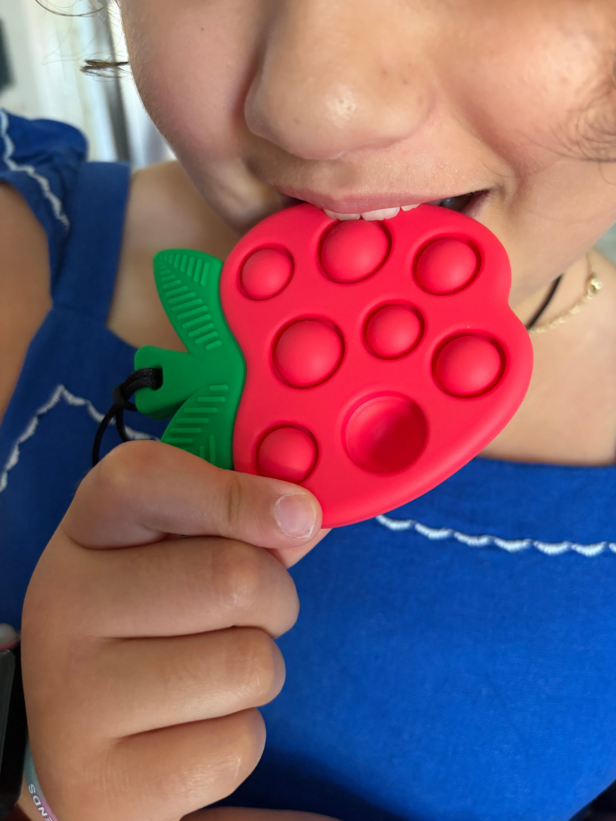 Apple Pop It Sensory Necklace | Silicone Fidget Pendant