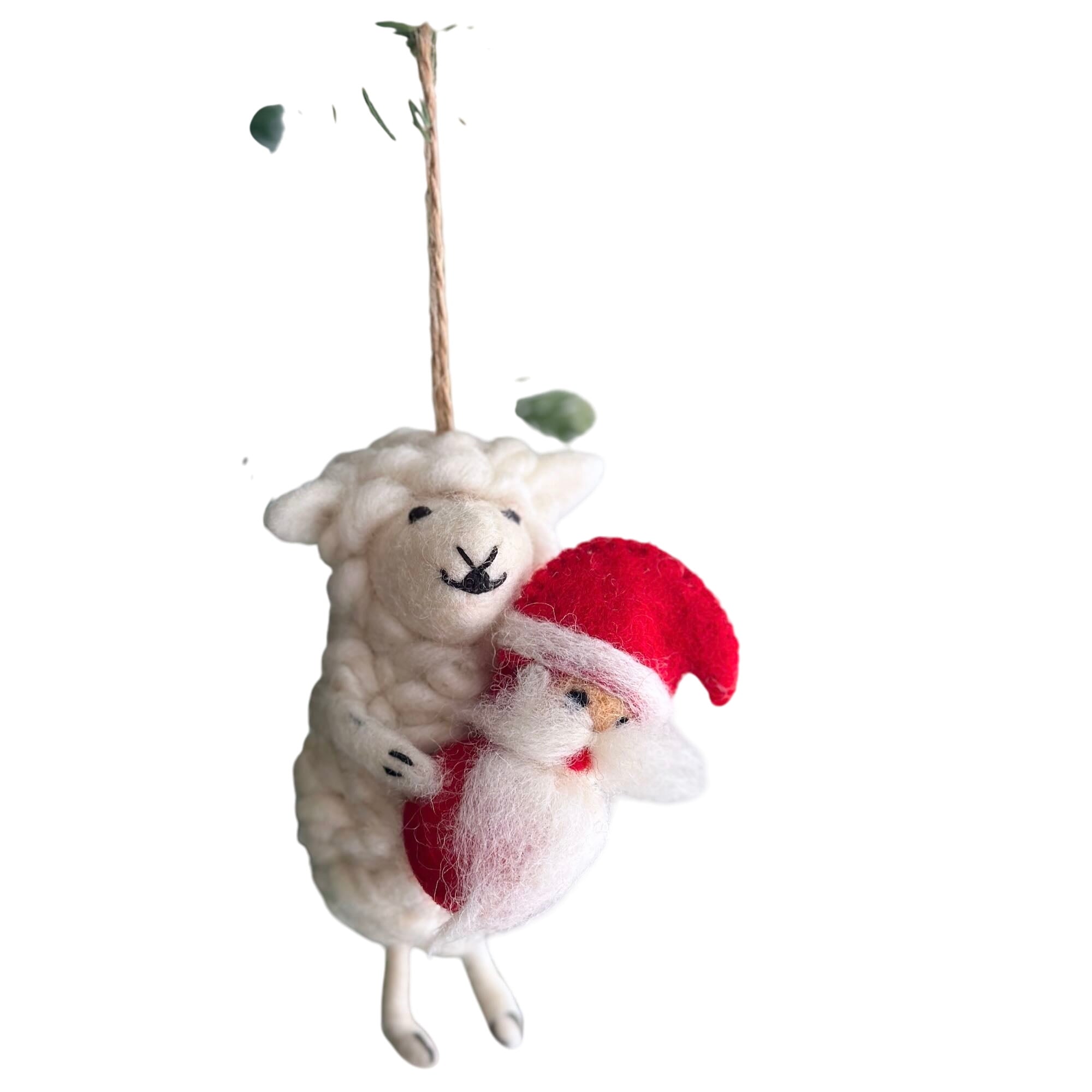 Santa's Little Helper Sheep Ornament