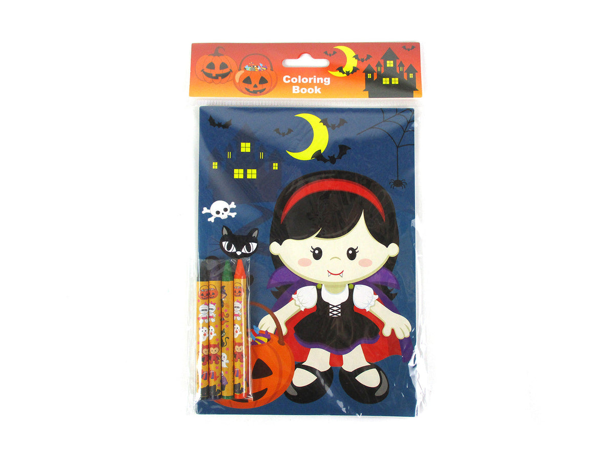 Halloween Coloring Books With Crayons Party Favors - Set Of 6 Or 12