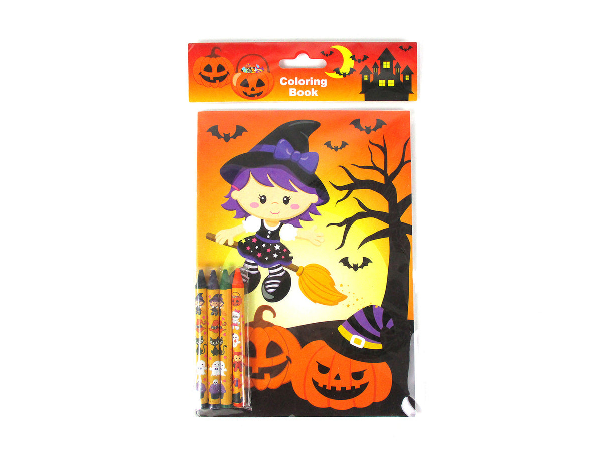 Halloween Coloring Books With Crayons Party Favors - Set Of 6 Or 12