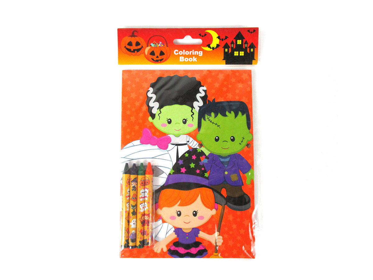 Halloween Coloring Books With Crayons Party Favors - Set Of 6 Or 12