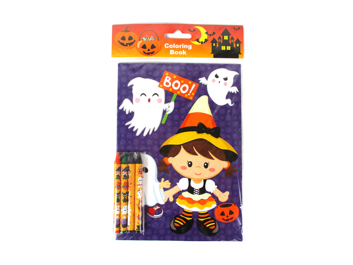 Halloween Coloring Books With Crayons Party Favors - Set Of 6 Or 12