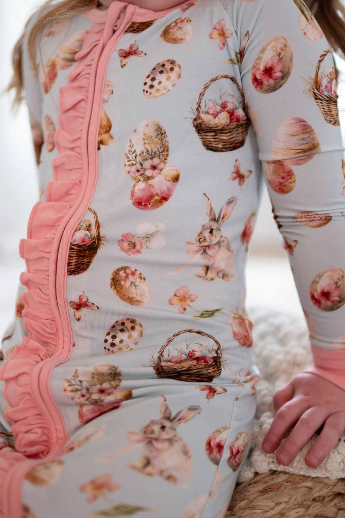 Bunnies & Blooms Convertible Ruffle Zippee
