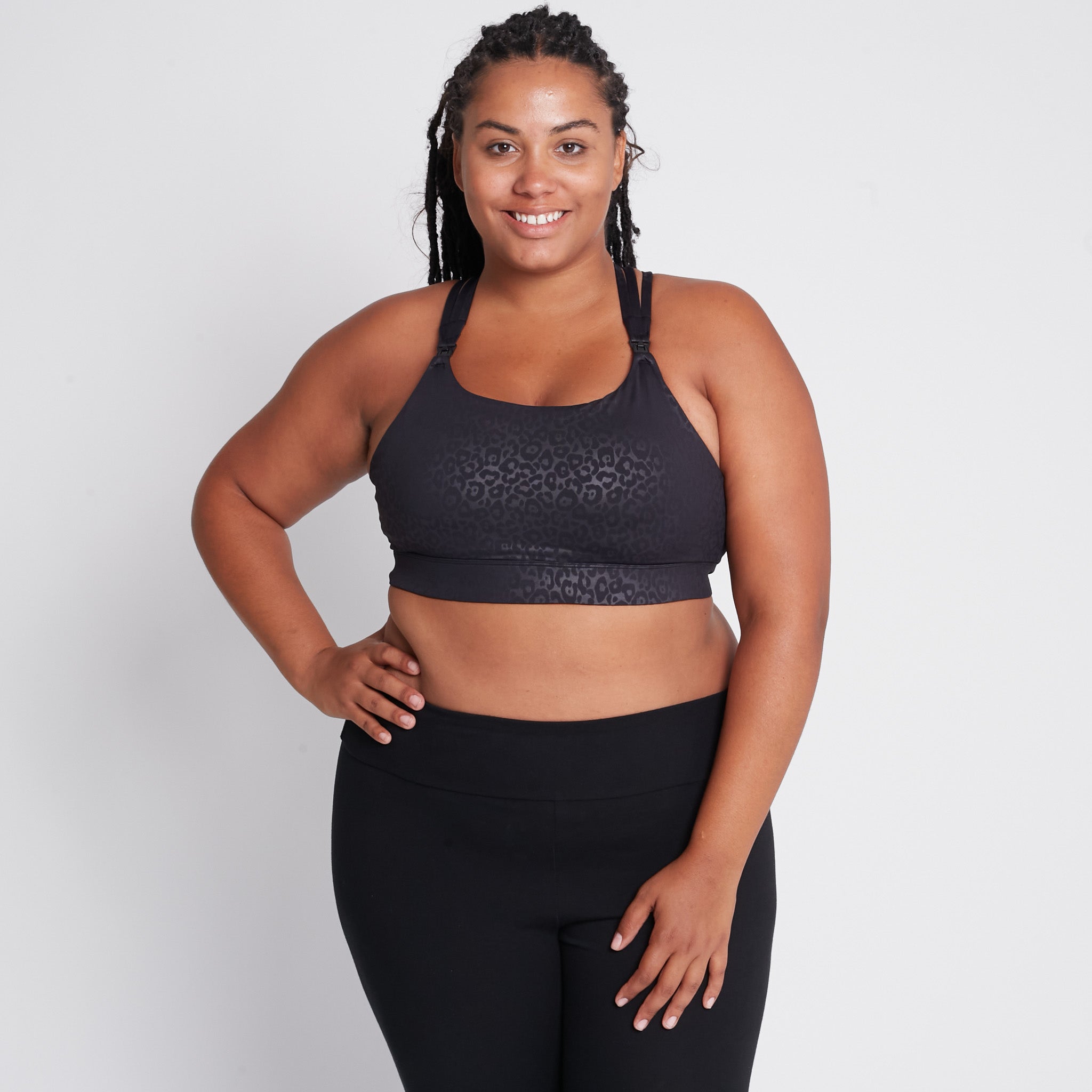 Chloé 4 Running Nursing & Pumping Sports Bra (black Cheetah)