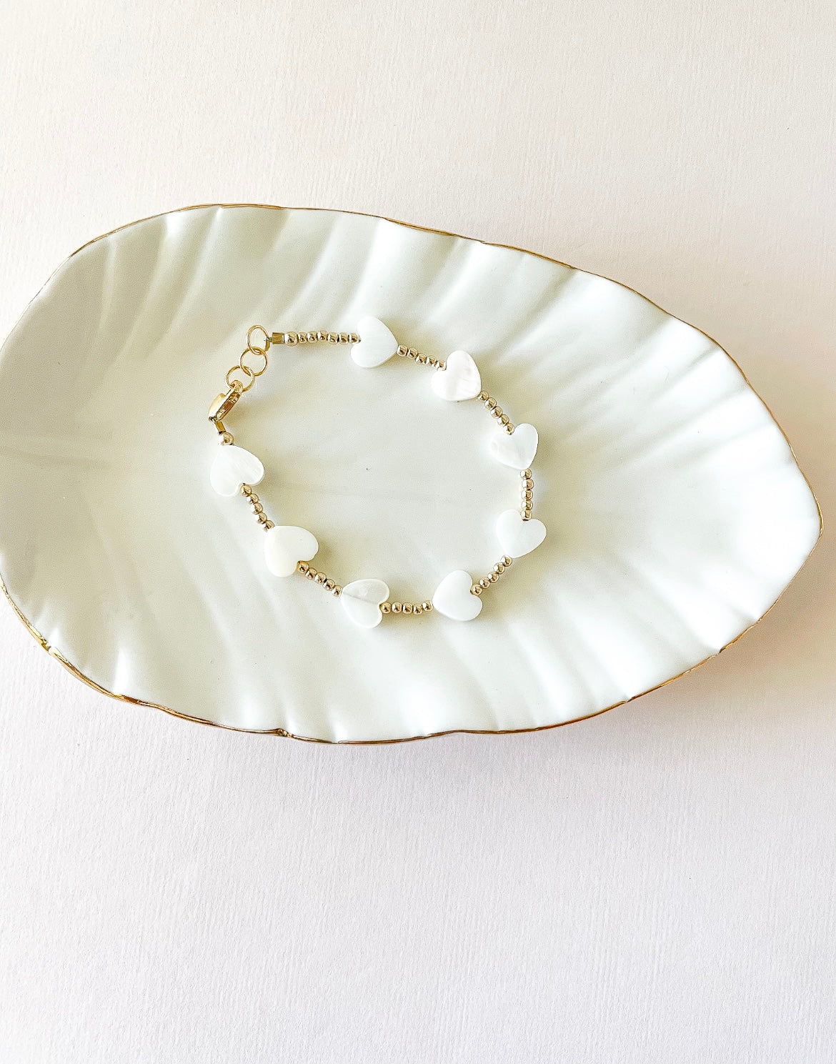 Gold-filled Shell Heart Bracelet | Handmade Jewelry For Women, Kids & Babies | Everyday Layering Bracelet