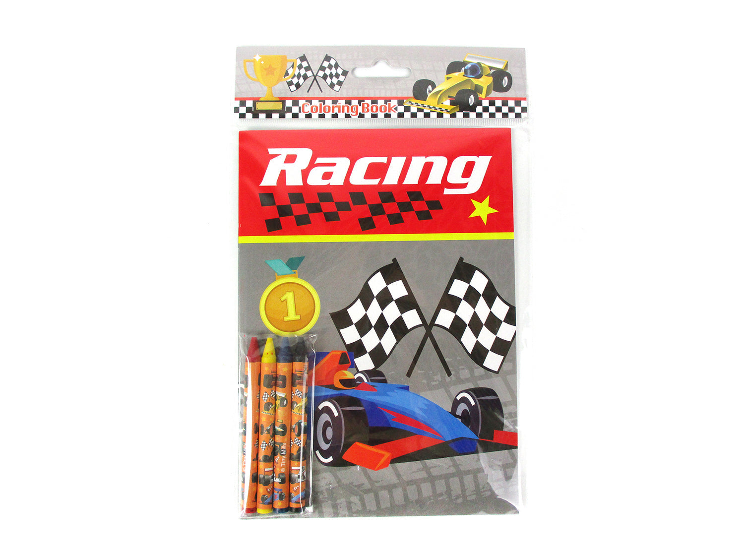 Race Car Coloring Books With Crayons Party Favors - Set Of 6 Or 12